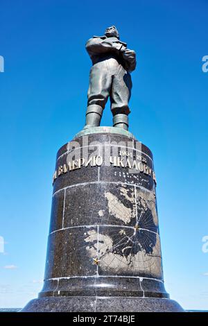 Monumento a Valery Chkalov a Nizhny Novgorod Foto Stock