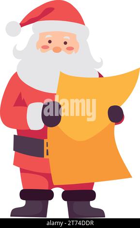 babbo natale tiene la lista dei desideri Illustrazione Vettoriale