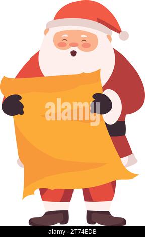 babbo natale con la lista dei desideri Illustrazione Vettoriale