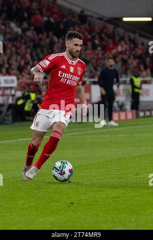 12 novembre 2023. Lisbona, Portogallo. L'attaccante del Benfica dal Portogallo Rafa Silva (27) in azione durante la partita del Matchday 11 di Liga Portugal Betclic, SL Benfica 2 vs 1 Sporting CP Credit: Alexandre de Sousa/Alamy Live News Foto Stock