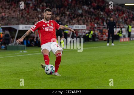 12 novembre 2023. Lisbona, Portogallo. L'attaccante del Benfica dal Portogallo Rafa Silva (27) in azione durante la partita del Matchday 11 di Liga Portugal Betclic, SL Benfica 2 vs 1 Sporting CP Credit: Alexandre de Sousa/Alamy Live News Foto Stock