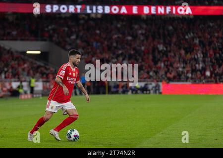 12 novembre 2023. Lisbona, Portogallo. L'attaccante del Benfica dal Portogallo Rafa Silva (27) in azione durante la partita del Matchday 11 di Liga Portugal Betclic, SL Benfica 2 vs 1 Sporting CP Credit: Alexandre de Sousa/Alamy Live News Foto Stock