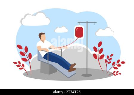 Donatore di sangue. Beneficenza. Donazione Illustrazione Vettoriale
