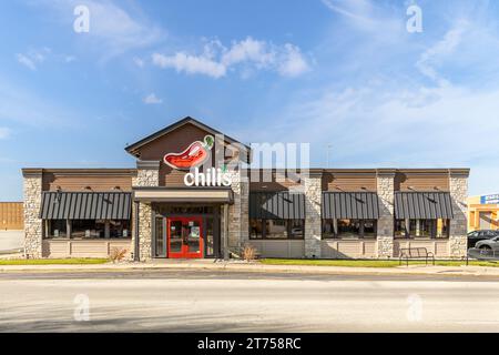 Chili's Bar and Grill è una catena di ristoranti informali americani creata nel 1975 con oltre 1.600 sedi. Foto Stock