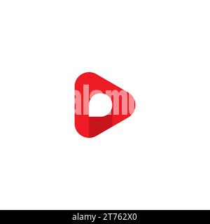 Logo Video Chat colore rosso semplice Illustrazione Vettoriale