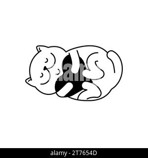 Gatto e amore. Simbolo felino. Icona con il logo per il negozio di animali domestici. Ideale per gli amanti degli animali. Gatto e cuore Illustrazione Vettoriale