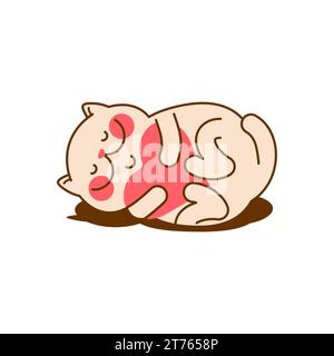 Gatto e amore. Simbolo felino. Icona con il logo per il negozio di animali domestici. Ideale per gli amanti degli animali. Gatto e cuore Illustrazione Vettoriale