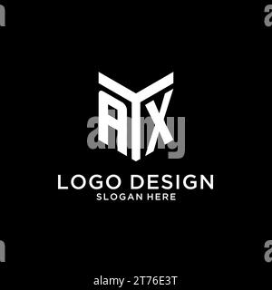Logo iniziale a specchio AX, monogramma creativo grassetto grafica vettoriale stile di design iniziale Illustrazione Vettoriale