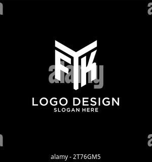 Logo iniziale specchio FK, monogramma creativo grassetto grafica vettoriale iniziale stile design Illustrazione Vettoriale