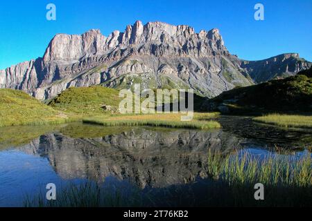 ALTA SAVOIA, 74, RISERVA NATURALE PASSY, LAGO PORMENAZ E MONTAGNA FIZ Foto Stock