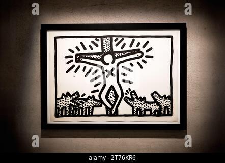 Mostra di opere d'arte dell'artista Keith Haring Painter, Parma Italia Foto Stock