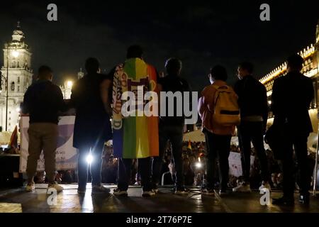 Non esclusiva: 13 novembre 2023, città del Messico, Messico: Le proteste della comunità LGBTTTI + per chiedere chiarimenti sulla morte del magistrato Jesus Ociel Foto Stock