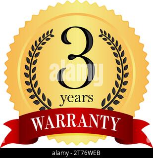 Illustrazione del badge di garanzia (etichetta) ( 3 anni ) Illustrazione Vettoriale