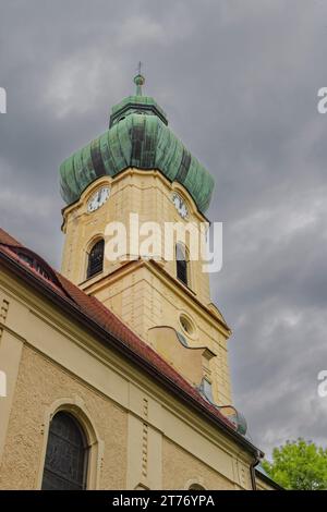 Chuirch nel centro storico della città Polanica Zdroj nella contea di Klodzko, Voivodato della bassa Slesia nella Polonia occidentale Foto Stock