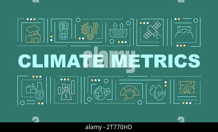 Testo delle metriche climatiche con icone lineari sottili Illustrazione Vettoriale