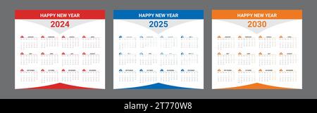 File vettore modello disegno calendario aziendale Illustrazione Vettoriale