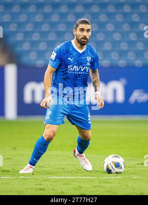 Ruben Neves dell'al Hilal SFC in azione durante l'al Hilal SFC (KSA) vs Mumbai City (IND) durante il loro match Day 3 dell'AFC Champions League 2023-24 gruppo D al King Fahd International Stadium il 23 ottobre 2023 a Riyadh, Arabia Saudita. Foto di Victor Fraile / Power Sport Images Foto Stock