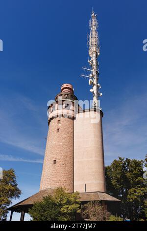 Torre di osservazione Torre Merkur e trasmettitore, Germania, Baden-Wuerttemberg, Grosser Staufenberg, Baden-Baden Foto Stock