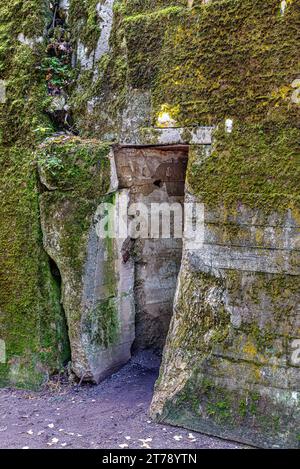 Wolf's Lair è una città di bunker circondata da foreste, laghi e paludi. Questo è il comando sul campo più grande e riconoscibile di Adolf Hitler. Foto Stock