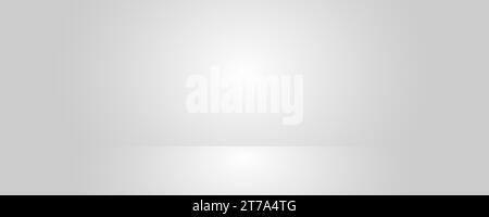 Presentazione del palco per presentazioni, disposizione del palco. Lo sfondo dello studio è grigio. Illustrazione Vettoriale