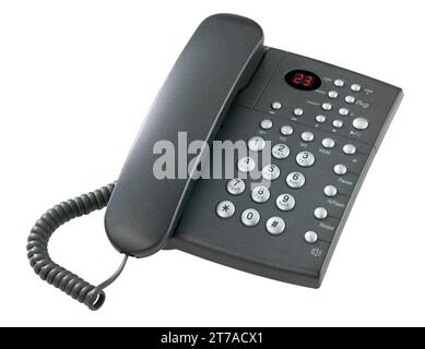 Foto Poduct di un telefono fisso con pulsante nero Foto Stock