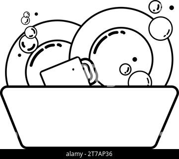 Pila isolata di piatti puliti Icon Vector Illustrazione Vettoriale