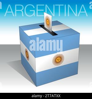 Argentina, urne, elezioni politiche, bandiere e simboli, illustrazione vettoriale Illustrazione Vettoriale