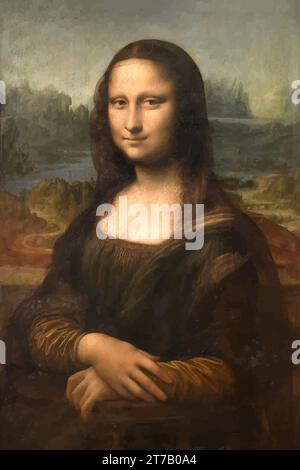 "Monna Lisa" Pittura di Leonardo da Vinci '1503 Renaissance' Illustrazione Vettoriale