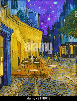 "Café Terrace di notte" dipinto di Vincent van Gogh 1888 Illustrazione Vettoriale