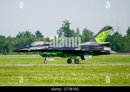 Liepaja, Lettonia- 06 agosto 2023: General Dynamics F-16AM Fighting Falcon dell'Aeronautica militare belga Foto Stock