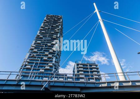 Vienna: Marina Tower nel 02. Lepoldstadt, Wien, Austria Foto Stock