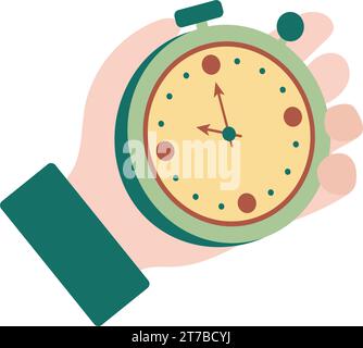 Mano che regge l'icona del cronometro Vector Illustrazione Vettoriale