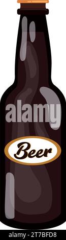 Icona della bottiglia di birra colorata isolata Vector Illustrazione Vettoriale
