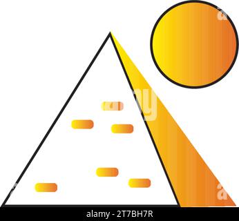 Icona a piramide egiziana isolata colorata Vector Illustrazione Vettoriale