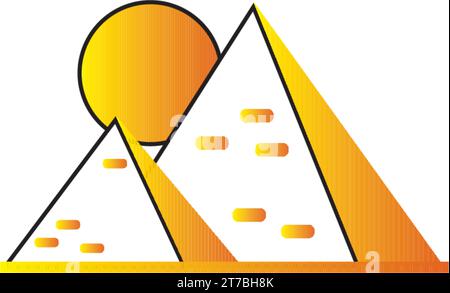 Icona a piramide egiziana isolata colorata Vector Illustrazione Vettoriale
