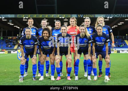 Pölten, Austria, 14 novembre 2023, St Polten partenza per la partita UEFA Womens Champions League St Polten vs SK Brann presso NV Arena St Polten (Tom Seiss/ SPP) credito: SPP Sport Press Photo. /Alamy Live News Foto Stock