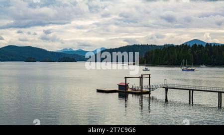 Splendide vedute dell'oceano dalle rive di Haida Gwaii Foto Stock