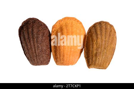 biscotti francesi della madeleine. isolato su sfondo bianco. Foto Stock