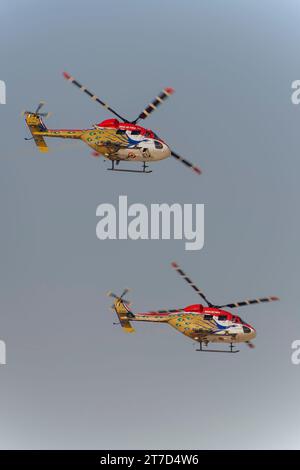 Sarang display Team al Dubai Air Show 2023 a Dubai, Emirati Arabi Uniti Foto Stock