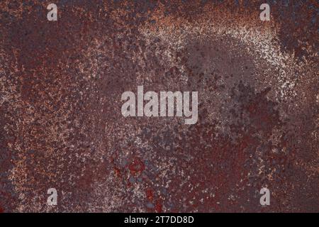 Vecchio Rusty Steel Pattern. Struttura in metallo arrugginito grunge, ruggine e sfondo in lamiera ossidata. Vecchio pannello di ferro in metallo. Foto Stock