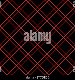 Tartan diagonale Natale e Capodanno a quadri. Motivo scozzese in gabbia rossa e nera. Gabbia scozzese. Tessuto senza cuciture. Illustrazione vettoriale Illustrazione Vettoriale