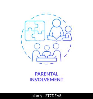 Icona linea gradiente concetto di coinvolgimento dei genitori Illustrazione Vettoriale