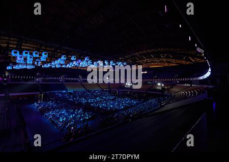 Lisbona, Portogallo. 14 novembre 2023. Vista del pubblico da Central Stage durante il primo giorno del Web Summit 2023 a Lisbona. Credito: SOPA Images Limited/Alamy Live News Foto Stock