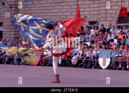 Palio della balestra tra Gubbio e Sansepolcro. Gubbio. Provincia di Perugia. Umbria. Italia Foto Stock