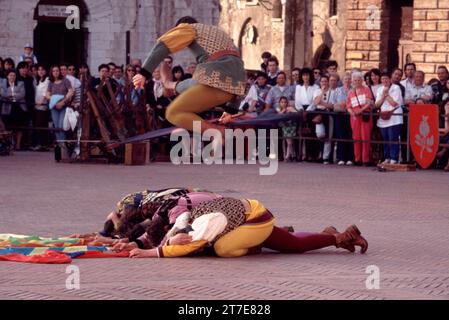 Palio della balestra tra Gubbio e Sansepolcro. Gubbio. Provincia di Perugia. Umbria. Italia Foto Stock