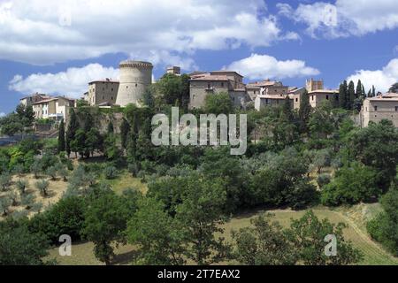 Europa. Italia. Umbria. Provincia di Perugia. Gualdo Cattaneo. Vista sul villaggio Foto Stock