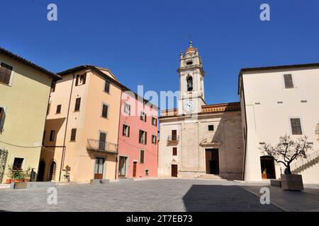 Massa Martana. Piazza Umberto I. Umbria. Italia Foto Stock
