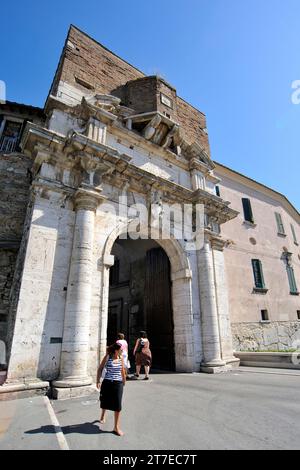 Roman Gate. Amelia. Umbria. Italia Foto Stock
