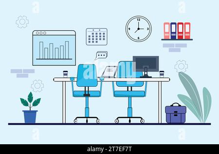 Office Vectors disegno illustrativo, mobile da ufficio, scuola, sedie, libreria, cartoni animati , Vector Illustration design, Illustrazione Vettoriale