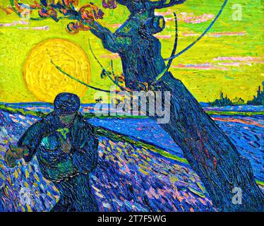 The Sower, 1888 (olio su tela) di Gogh, Vincent van (1853-90) / olandese Illustrazione Vettoriale